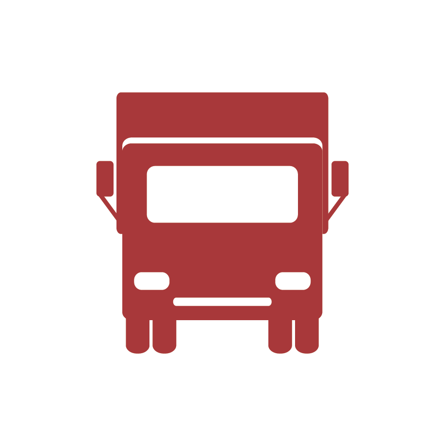 Truck icon_White Background with Red